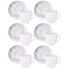 Conjunto 6 Xícaras e Pires de Chá 200ml Porcelana Tramontina Arbo Servir Café Mesa Posta