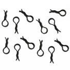 Conjunto 60 Presilhas para Calça Clips Prendedor de Cabides 8x2cm Preto Plástico