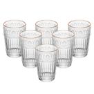 Conjunto 6copos vidro mauve fio de ouro wolff350ml