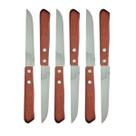 Conjunto 6pçs Facas Churrasco Cabo Madeira Aço Inoxidável