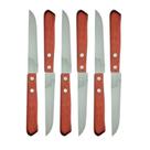 Conjunto 6pçs Facas Churrasco Cabo Madeira Aço Inoxidável
