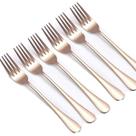 Conjunto 6pçs Garfos De Mesa Inox Rose Gold Rústico Luxo