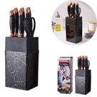 Conjunto 7 Peças De Facas Anti-aderente Marmorizadas Cozinha Gourment Conjunto 7 Peças De Facas Anti-aderente Marmorizadas Cozinha Gourment