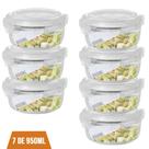 Conjunto 7 Potes De Vidro 950ml Hermético 4 Travas Marmita