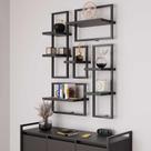 Conjunto 7 Prateleiras Industrial Preto - Pleno