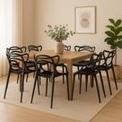 Conjunto 8 Cadeiras Allegra Preto em Polipropileno