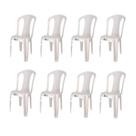 Conjunto 8 Cadeiras Plasticas Bistro Branco Sem Braço Duo