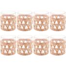 Conjunto 8 Copos Baixos de Vidro Wolff com Sisal 320ml Decorados Fibra Natural Rústicos Conjunto 8 Copos Baixos de Vidro Wolff com Sisal 320ml Decorados Fibra Natural Rústicos