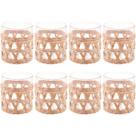 Conjunto 8 Copos Baixos de Vidro Wolff com Sisal 320ml Decorados Fibra Natural Rústicos Conjunto 8 Copos Baixos de Vidro Wolff com Sisal 320ml Decorados Fibra Natural Rústicos