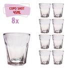 Conjunto 8 Copos Shot Vidro Tequila Cachaça Dose 45ml Bar