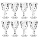 Conjunto 8 Copos Transparente Taça Diamante 300ml