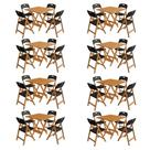 Conjunto 8 Mesas Dobráveis Elegance 8 Lugares MDF 8 Ripas 70x70 com Cadeiras Preto Conjunto 8 Mesas Dobráveis Elegance 8 Lugares MDF 8 Ripas 70x70 com Cadeiras Preto