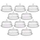 Conjunto 8 Porta Bolos Transparente com Cúpula 25cm Tortas Doces Padaria Hotel Crippa