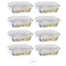 Conjunto 8 Pote 1040ml Hermético Vidro Marmita Com 4 Travas