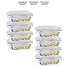 Conjunto 8 Potes com 370ml Vidro Hermético Marmita Fitness Conjunto 8 Potes com 370ml Vidro Hermético Marmita Fitness