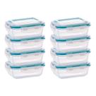 Conjunto 8 Potes de Vidro 1040ml Marmita Hermetica
