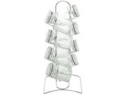 Conjunto 8 Potes Vidro Borossilicato com Tampa Hermética e Suporte de Metal Cromado 65ml Porta Temperos Lyor
