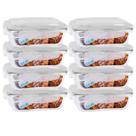 Conjunto 8 Potes Vidro Hermético mantimentos marmita 370ml