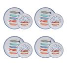 Conjunto 8 Pratos Melamina Estampa Naval Raso E Sobremesa Conjunto 8 Pratos Melamina Estampa Naval Raso E Sobremesa