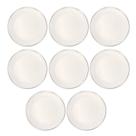 Conjunto 8 Pratos Raso Cerâmica 26,2cm Harmony Branco
