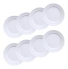 Conjunto 8 Pratos Sobremesa Chevron Porcelana Branca Germer