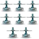Conjunto 8 Unidades Sapata Pé Niveladora 8mm Com Placa Regulavel de 2 até 4cm