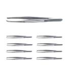 Conjunto 8un pinça de sobrancelha inox diagonal firme