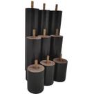 Conjunto 9 Pés Anti Refluxo de Madeira para Cama Box Pés Fixos