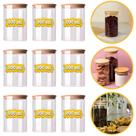 Conjunto 9 Potes 800ml Porta Mantimento Frasco De Vidro Herméticos Tampa de Bambu Natural Conjunto 9 Potes 800ml Porta Mantimento Frasco De Vidro Herméticos Tampa de Bambu Natural