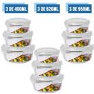 Conjunto 9 Tamanhos Pote Hermético Vidro Kit Redondo