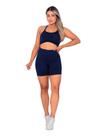 Conjunto Academia Fitness Top Alcinha com Bojo Short Marinho