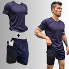 Conjunto Academia Short 2 Em 1 Camiseta Dry Fit Masculino Conjunto Academia Short 2 Em 1 Camiseta Dry Fit Masculino