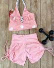 Conjunto Academia Shorts e Top Cor Rosa Claro Tamanho M Conjunto Academia Shorts e Top Cor Rosa Claro Tamanho M