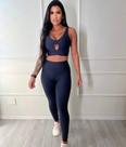 Conjunto Academia Top e Calça Cor Preta Tamanho Unico Conjunto Academia Top e Calça Cor Preta Tamanho Unico