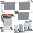Conjunto Acessório Banheiro Inox Cromado 6 Peças Max Premium