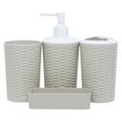 Conjunto acessórios kit de banheiro e kit lavabo com 4 peças