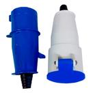 Conjunto Acoplador + Plug Macho Steck 2P+T 32a Azul Newkon