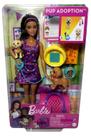 Conjunto Adote Um Animal De Estimação Boneca Menina Barbie Morena E Animais Cachorro Cão Cachorrinho Com Acessórios Mattel