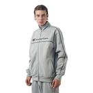 Conjunto Agasalho Champion Contrast Line Script Logo Cinza