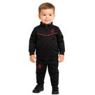 Conjunto Agasalho Preto Flamengo Infantil Jaqueta e Calça