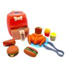 Conjunto Air Fryer Infantil com Luzes e Acessórios Crianças Meninas FIRST Laranja