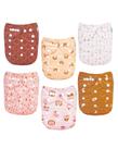 Conjunto ajustável e lavável de fraldas de pano para bebês ALVABABY, pacote com 6