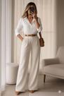conjunto alfaiataria feminino 3 peças roupas femininas Elegante Calça pantalona e Camisa Social