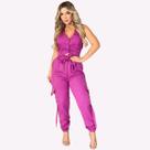 Conjunto Alfaiataria Feminino Calça e Cropped Colete Social Blusa Plus Size Elegante Jogger Casual