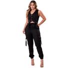 Conjunto Alfaiataria Feminino Moderno Blusa Fecho de Botão e Calça Bolsos Laterais Funcionais Conjunto Alfaiataria Feminino Moderno Blusa Fecho de Botão e Calça Bolsos Laterais Funcionais