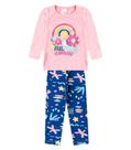 Conjunto Algodão Menina Blusa Longa E Calça Select Rosa