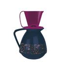 Conjunto Amábile Bosque Marinho Bule 650ml Suporte Coador Café Mor