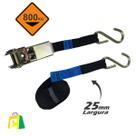 Conjunto Amarração Cargas 800Kg 3M Cinta 25Mm Gancho S