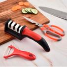 Conjunto Amolador Profissional Afiador Facas Churrasco