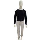 Conjunto Amora Calça Cinza Blusa Manga Longa Preto Inverno